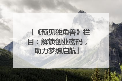 《预见独角兽》栏目：解锁创业密码，助力梦想启航