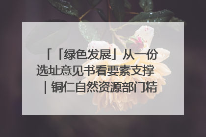 「绿色发展」从一份选址意见书看要素支撑｜铜仁自然资源部门精准服务助力项目落地