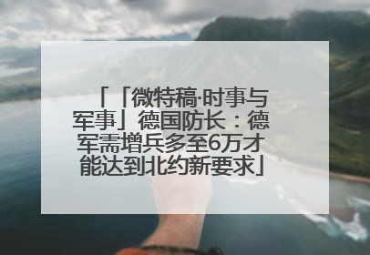 「微特稿·时事与军事」德国防长：德军需增兵多至6万才能达到北约新要求