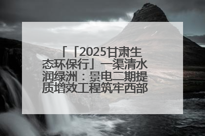 「2025甘肃生态环保行」一渠清水润绿洲：景电二期提质增效工程筑牢西部生态安全屏障