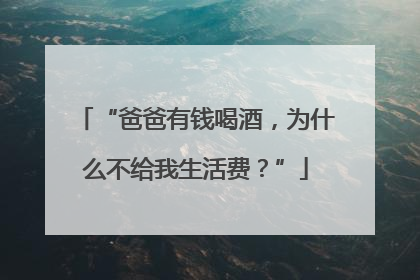 “爸爸有钱喝酒，为什么不给我生活费？”
