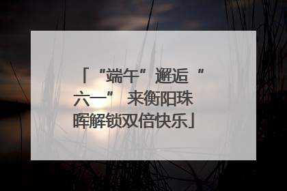 “端午”邂逅“六一” 来衡阳珠晖解锁双倍快乐