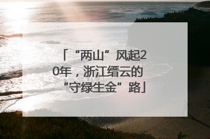 “两山”风起20年，浙江缙云的“守绿生金”路