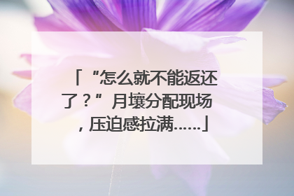 “怎么就不能返还了？”月壤分配现场，压迫感拉满……