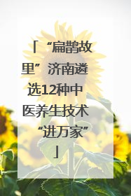 “扁鹊故里”济南遴选12种中医养生技术“进万家”