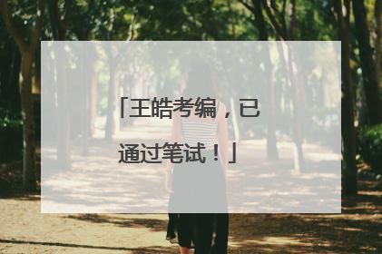 王皓考编，已通过笔试！