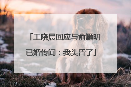 王晓晨回应与俞灏明已婚传闻：我头昏了