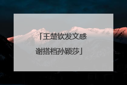 王楚钦发文感谢搭档孙颖莎