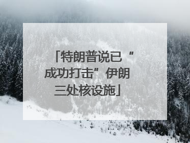 特朗普说已“成功打击”伊朗三处核设施