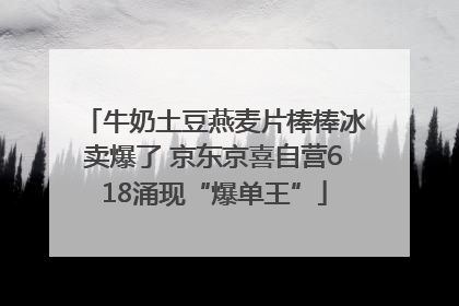 牛奶土豆燕麦片棒棒冰卖爆了 京东京喜自营618涌现“爆单王”