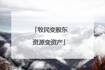 牧民变股东 资源变资产