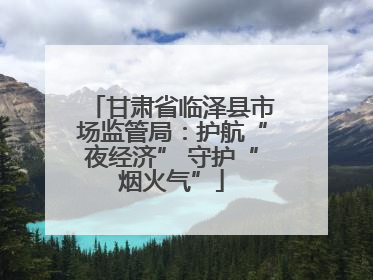 甘肃省临泽县市场监管局：护航“夜经济” 守护“烟火气”