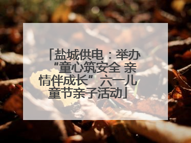 盐城供电：举办“童心筑安全 亲情伴成长”六一儿童节亲子活动