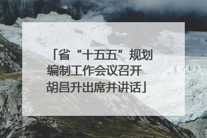 省“十五五”规划编制工作会议召开 胡昌升出席并讲话