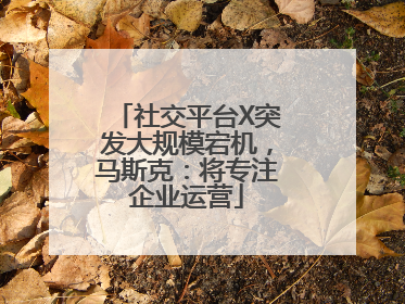 社交平台X突发大规模宕机，马斯克：将专注企业运营