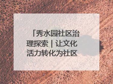 秀水园社区治理探索｜让文化活力转化为社区治理动力
