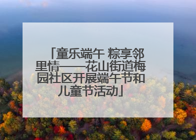童乐端午 粽享邻里情——花山街道梅园社区开展端午节和儿童节活动