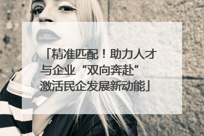 精准匹配！助力人才与企业“双向奔赴” 激活民企发展新动能