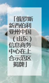 俄罗斯新西伯利亚州中国（山东）信息商务中心在上合示范区揭牌