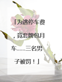 为逃停车费，竟套牌包月车……三名男子被罚！