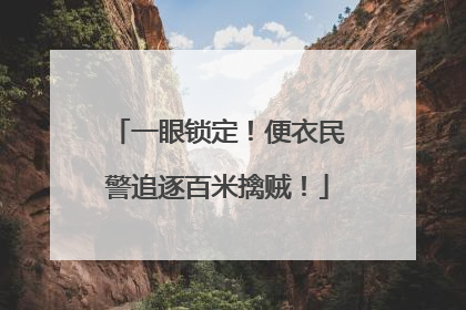 一眼锁定！便衣民警追逐百米擒贼！