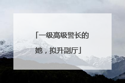 一级高级警长的她，拟升副厅