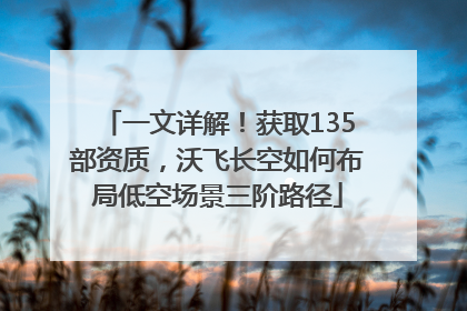 一文详解！获取135部资质，沃飞长空如何布局低空场景三阶路径
