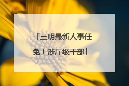 三明最新人事任免！涉厅级干部