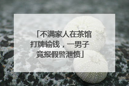 不满家人在茶馆打牌输钱，一男子竟报假警泄愤