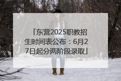 东营2025职教招生时间表公布：6月27日起分两阶段录取