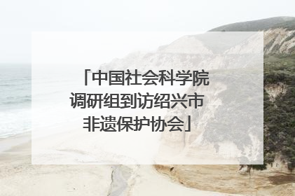 中国社会科学院调研组到访绍兴市非遗保护协会