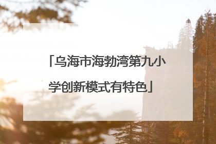 乌海市海勃湾第九小学创新模式有特色