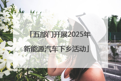 五部门开展2025年新能源汽车下乡活动