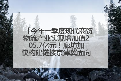 今年一季度现代商贸物流产业实现增加值205.7亿元！廊坊加快构建链接京津冀面向全世界的物流通道