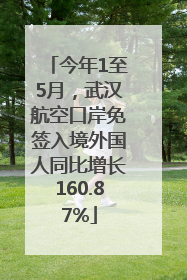今年1至5月，武汉航空口岸免签入境外国人同比增长160.87%