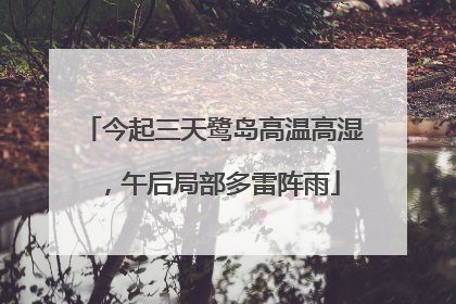 今起三天鹭岛高温高湿，午后局部多雷阵雨