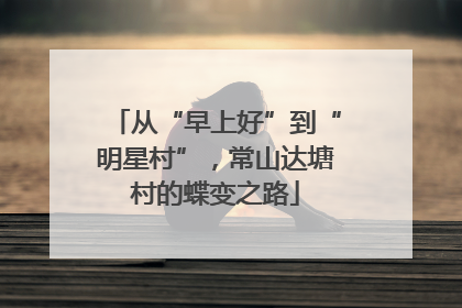 从“早上好”到“明星村”，常山达塘村的蝶变之路