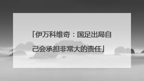 伊万科维奇：国足出局自己会承担非常大的责任