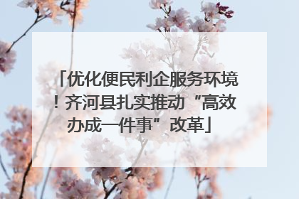 优化便民利企服务环境！齐河县扎实推动“高效办成一件事”改革