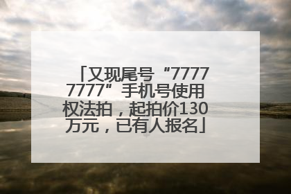 又现尾号“77777777”手机号使用权法拍，起拍价130万元，已有人报名