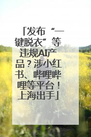 发布“一键脱衣”等违规AI产品？涉小红书、哔哩哔哩等平台！上海出手