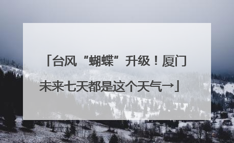台风“蝴蝶”升级！厦门未来七天都是这个天气→