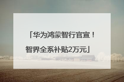 华为鸿蒙智行官宣！智界全系补贴2万元