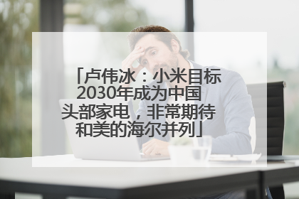 卢伟冰：小米目标2030年成为中国头部家电，非常期待和美的海尔并列