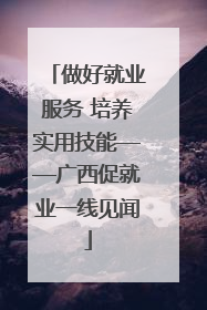 做好就业服务 培养实用技能——广西促就业一线见闻