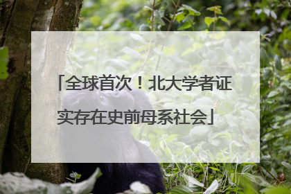 全球首次！北大学者证实存在史前母系社会
