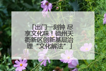 出门一刻钟 尽享文化味！德州天衢新区创新基层治理“文化解法”