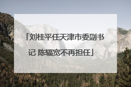 刘桂平任天津市委副书记 陈辐宽不再担任