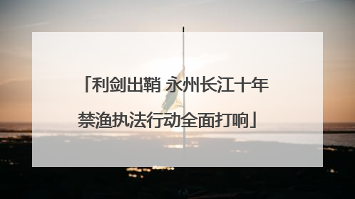 利剑出鞘 永州长江十年禁渔执法行动全面打响
