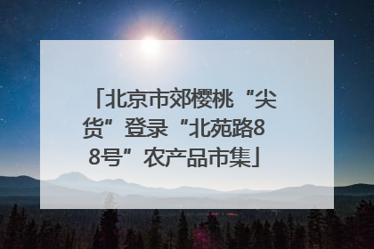 北京市郊樱桃“尖货”登录“北苑路88号”农产品市集